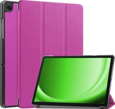 Hoesje Geschikt voor Samsung Galaxy Tab A11 / A9 - Dun & Stevig - Trifold Bookcase - Hard Cover - Hardcover Book Case - Tablet Hoes - Paars