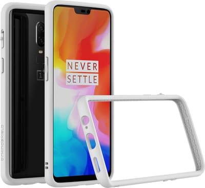 OnePlus 6 Hoesje - Rhinoshield - CrashGuard Serie - Hard Kunststof Bumper - Wit - Hoesje Geschikt Voor OnePlus 6