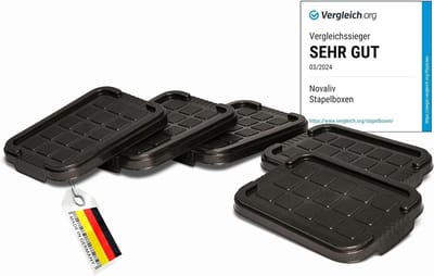 Novaliv 5x vervangingsdeksels 2 liter met clipsluiting 19x14 cm antraciet