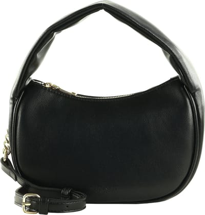 SEIDENFELT MANUFAKTUR Handtas Schoudertas Handbag Black / Gold Zwart