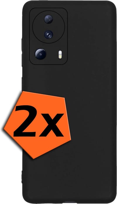 Hoes - 2 Stuks - Geschikt voor Xiaomi 13 Lite - Sterk & Shockproof - Case Siliconen - Back Cover - Telefoon Hoes - Zwart