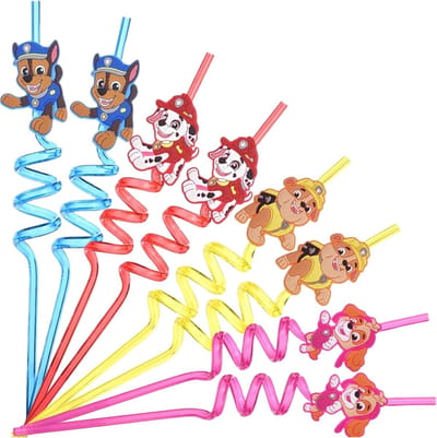 Paw Patrol Rietjes - Kinderrietjes - Duurzame Rietjes Herbruikbaar - BPA-vrij Plastic - 8 Stuks - Skye - Chase - Marshall - Rubble