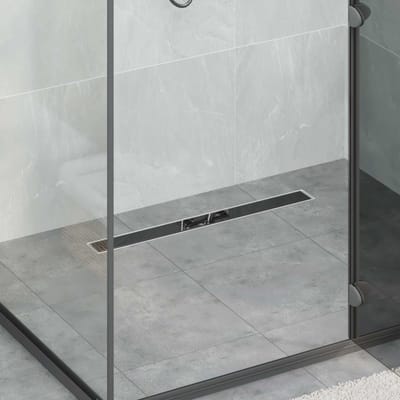 vidaXL - Doucheafvoer - glazen - dekking - met - 360° - sifon - Zwart - 70 - cm