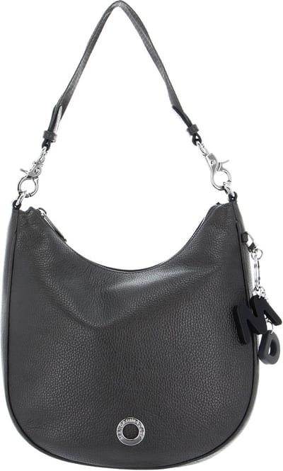 MANDARINA DUCK Leren Schoudertas Mellow Lux Hobo Graphite Grijs