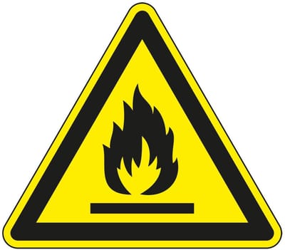 Waarschuwingsbord brandgevaar - kunststof - W021 200 mm