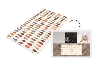 Keukenloper - Loper keuken - Ananas - Regenboog - Retro - Fruit - 120x60 cm - Keukenloper vinyl
