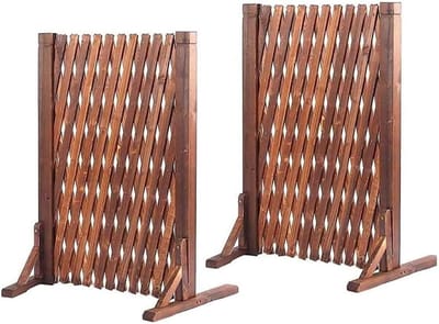 Houten Tuinscherm - Tuinafscheiding Palissade - Tuin Decoratie - Uitschuifbaar Ontwerp - 70-80x34-160 cm - Houtkleur