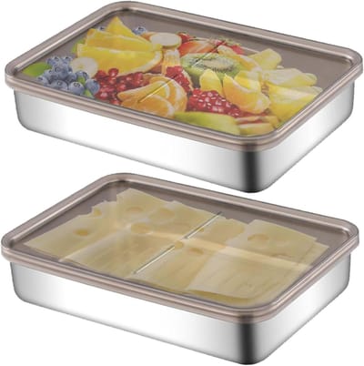 2 stuks Koelkast Opbergcontainers met Deksel voor Delicatessen en