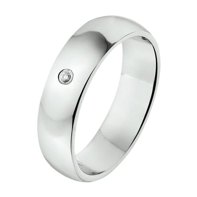 Gerhodineerd Zilver Ring A301 - 5 Mm 0.01Ct H Si 1315517