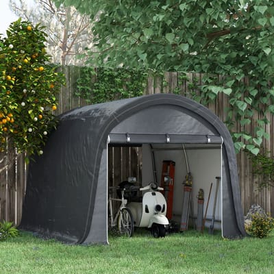 MODFU - Opslagtent - Met UV-Bescherming En Waterafstotende Afdekking - Voor Tuin - Staal - Grijs - 300 x 300 x 235 cm