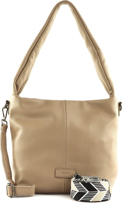 FREDsBRUDER Leren Schoudertas Fosa Midi Hobo Bag Feather Grey Taupe