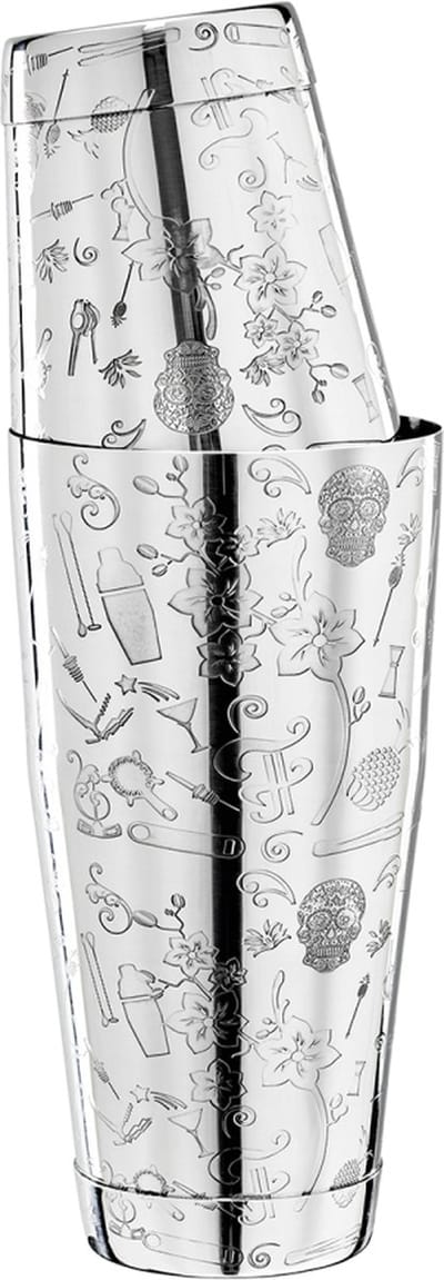 Cocktailshaker - Collabo TIN on TIN roestvrij staal - 28oz/18oz - met gravure - Limited Edition