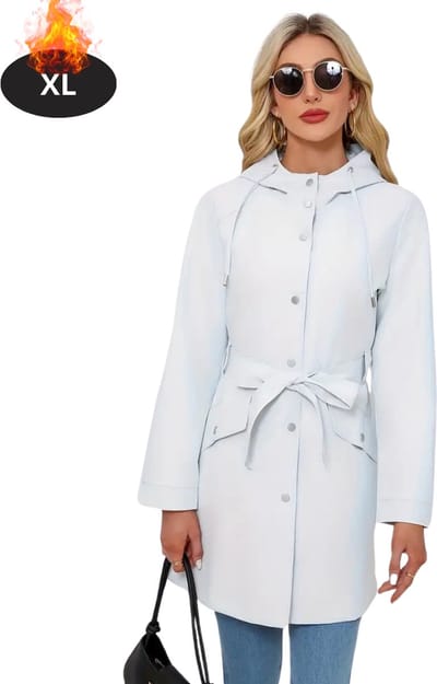 Livano Mantel Dames - Tussenmantel - Jas - Mantelpakje - Trenchcoat - Overjas - Overcoat - Winter - Wit - XL