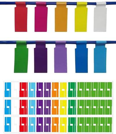 Allecto - Kabellabels - Zelfklevende kabeletiketten - Organiseer jouw kabels - 10 kleuren - Waterdicht en scheurvast - Ideaal voor thuis en kantoor...