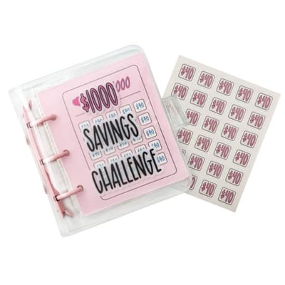 Besparingsbinder Mini - Budget Boek - Geldbesparende Portemonnee - 25 Cash Enveloppen - Stickers - Spaaruitdaging Tracker - Budgetboek