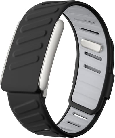 Strap-it Siliconen sport bandje met druksluiting - geschikt voor Whoop 5.0 (zwart/grijs)