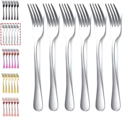 Set van 6 RVS Tafelvorken van 20,8 cm - Duurzaam Bestek voor Elke Maaltijd, Ideaal voor Feestjes en Diner
