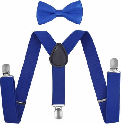 Fako Fashion® - Kinder Bretels Met Vlinderstrik - Effen - 65cm - Royal Blauw