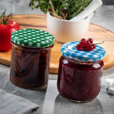 KADAX Jampotten, 350 ml, fi82 mm, inmaakpotten met schroefdeksel, honingpotten, weckpotten, voorraadpotten voor champignons, jam, honing, 10 stuks, bij