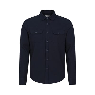 Mountain Warehouse Heren Overhemd met lange mouwen in molton (Marine)