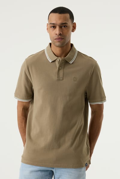 GARCIA Heren Effen Polo Groen Korte mouw