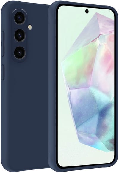 Hoesje Geschikt voor Samsung Galaxy A36 - Sterk & Shockproof - Hoes Cover - Siliconen Case - Donkerblauw