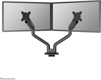 Neomounts NEXT One DS70S-950BL2 Monitorarm 2 schermen - 17-35" - 1-18 kg/scherm (curved 15 kg/scherm) - gasveer - 180°-stop - Topfix - Easy Install-model - 100% plasticvrije verpakking - zwart