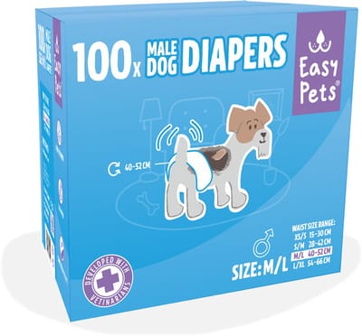Easypets Dog Diapers Male - Hondenluiers Reu - M/L - 100 stuks - Voordeelverpakking