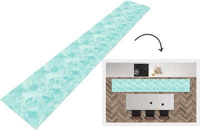 Keukenloper - Loper keuken - Patroon - Waterverf - Turquoise - 300x50 cm - Keukenloper vinyl
