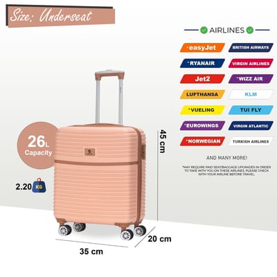 ABS Hardshell Onderstoel Cabinekoffer 45 x 35 x 20 cm Bagage Geschikt voor Easyjet