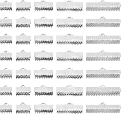 8mm/10mm/13mm/20mm/25mm Lint Uiteinden Crimp Clamp 150 stks Knijp Crimp End Armband Bladwijzer Koord Eindigt Bevestigingsmiddelen Sluiting voor Lederen DIY Craft Sieraden Maken Wit K