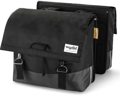 Gerecyclede dubbele fietstas Urban Proof 40 liter - zwart/grijs