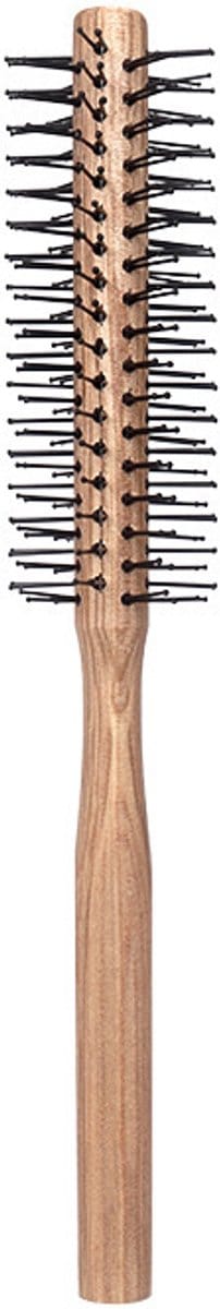 Ronde borstel - Ultrafijne krulborstel - Kam voor volle pony - Stylingborstel (ronde borstel) - Baardkam -F6 dunne handvat nylon houten krulkam (natuurlijk houtnerf)