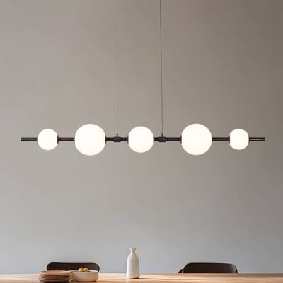 Lucande LED hanglamp Tanira, zwart/wit, 140 cm, step-dimbaar