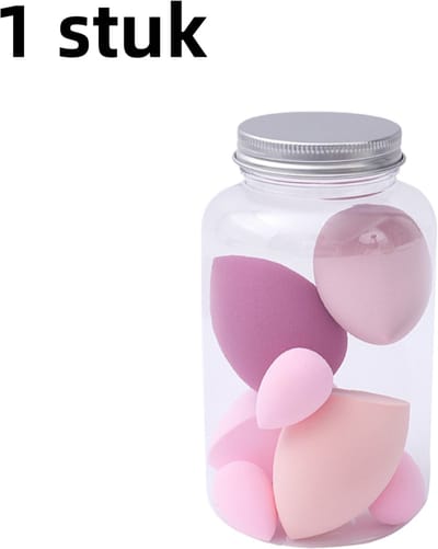 1-delige Drift Bottle Makeup Sponge Set - 4 Grote + 3 Kleine - Ronde Fles - Make-upsponsjes - Roze Set