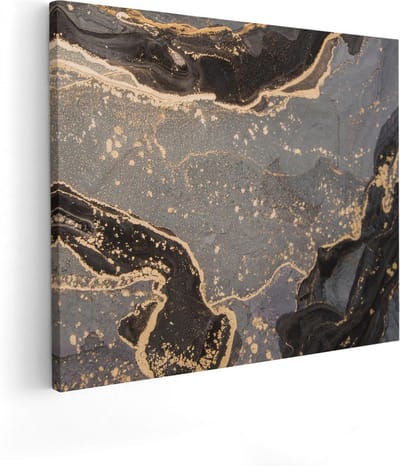 Artaza Canvas Schilderij Abstracte Kunst Marmer - 50x40 cm - Muurdecoratie Woonkamer - Wanddecoratie Abstract - Kamer Accessoires