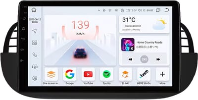 Autoradio met bluetooth - Carplay - Voor FIAT 500 (2007-2014) - Geschikt voor Apple en Android - Stereo - Navigatie - Navigatiesysteem auto - 6GB 64GB - 9"