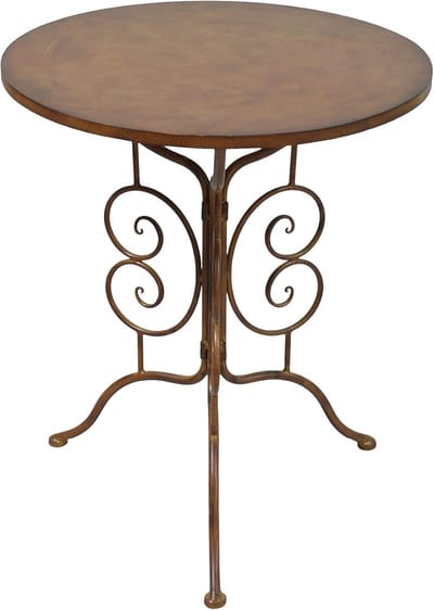 Tuintafel Rond - Decoratie Tafel - Tuin Aankleden - Handgemaakt Design - 72 cm Hoog - Roestbruin
