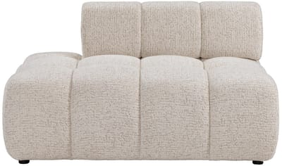 Vente-unique Chaise longue links in beige gemêleerde stof FACIVIL