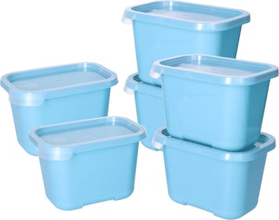 Juypal Vershoudbakjes nestbaar - BPA vrij - meal prep - 6x stuks van 1 liter - blauw - luchtdicht - herbruikbaar