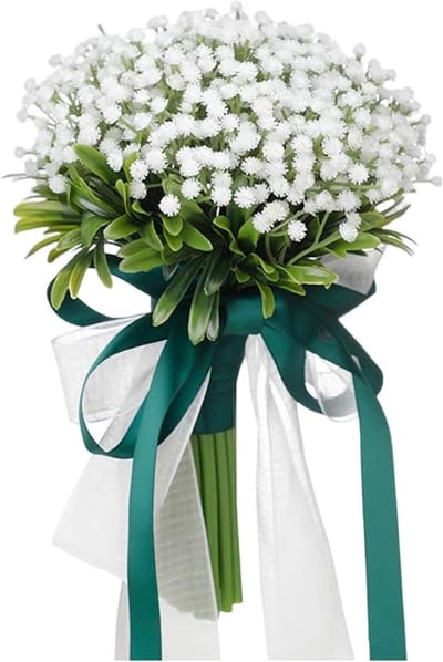 Bruidsboeket - Bruidsmeisje bloem - Bruiloft decoratie - Eeuwige liefde symbool - 32 x 22 cm - Blauw Wit Roze Groen