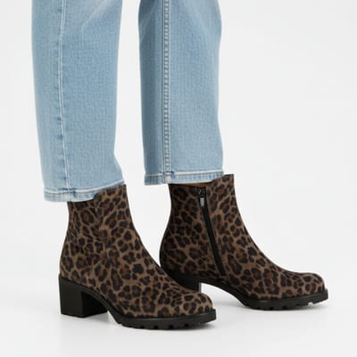 Gabor Gabor Leopard Enkellaarsjes bruin Suede