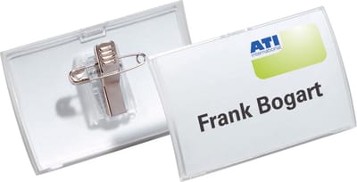 Durable badge met combiclip Click Fold, ft 40 x 75 mm, doos van 25 stuks 6 stuks