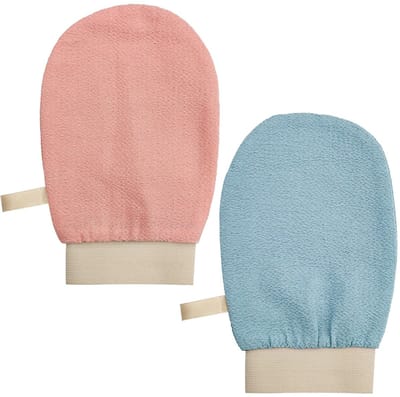 Dailygoods- Peelinghandschoenen 2 stuks - Scrubhandschoen/lichaamscrub - Dode huidverwijderaar - Exfoliërende handschoenen - Natuurlijke vezels - Duurzaam en effectief - Scrubhandschoenen