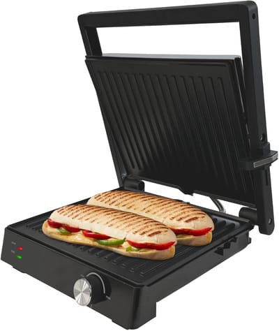 Tomado TGC4002B - Grote contactgrill - Tafelgrill - Grilloppervlak: 28 x 23 cm - Instelbare temperatuur - Tosti apparaat - PFAS vrij - 2000 W