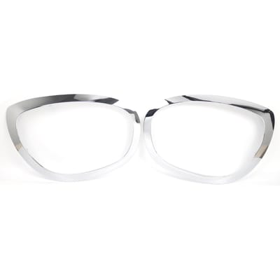 Koplamprand, 2-delig Links en Rechts Koplampframe Rand Afdekking Vervanging voor BMW Mini F60 F61 2017 2023, Chrome Silver white