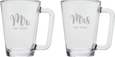 Gegraveerde set Theeglazen 26cl Mr. Est. 2024 - Mrs. Est. 2024