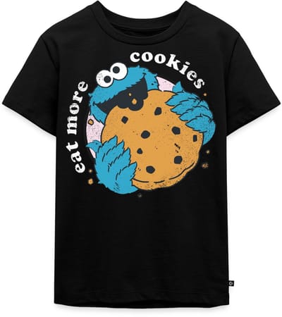 Sesamstraat Koekiemonster Eet Meer Koekjes Premium T Shirt Kinderen