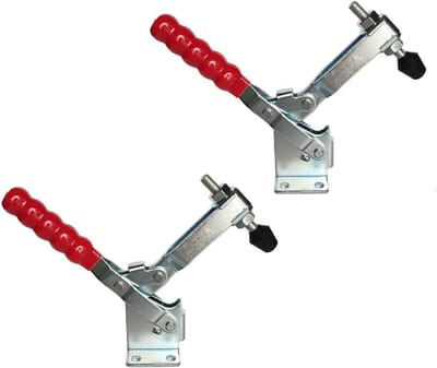 Verticale tuimelklem - Snelkoppelingsklem - Werkstuk opspannen - Hoge houdbaarheid - 340 kg - Rood Zilver