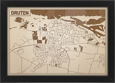 Decoratief Beeld - Houten Van Druten - Hout - Bekroned - Bruin - 21 X 30 Cm
